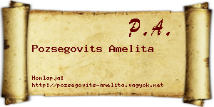 Pozsegovits Amelita névjegykártya